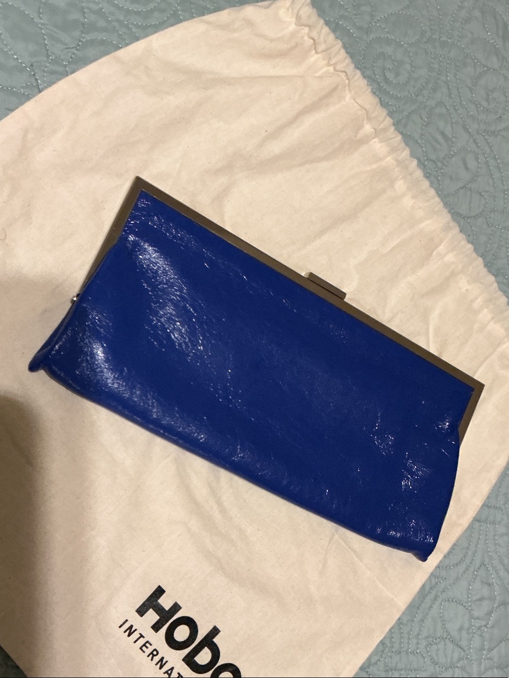 HOBO Royal Blue Leather Frame Clutch - Picture 7 of 7